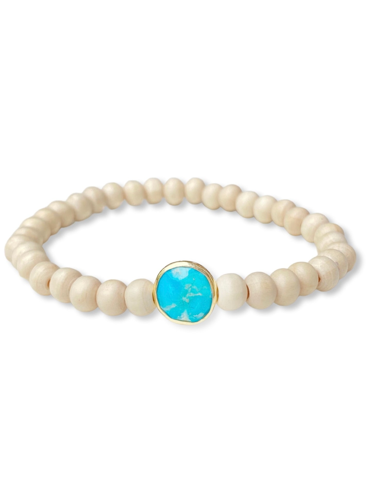 Wood Stretch Bracelet- White Beachwood