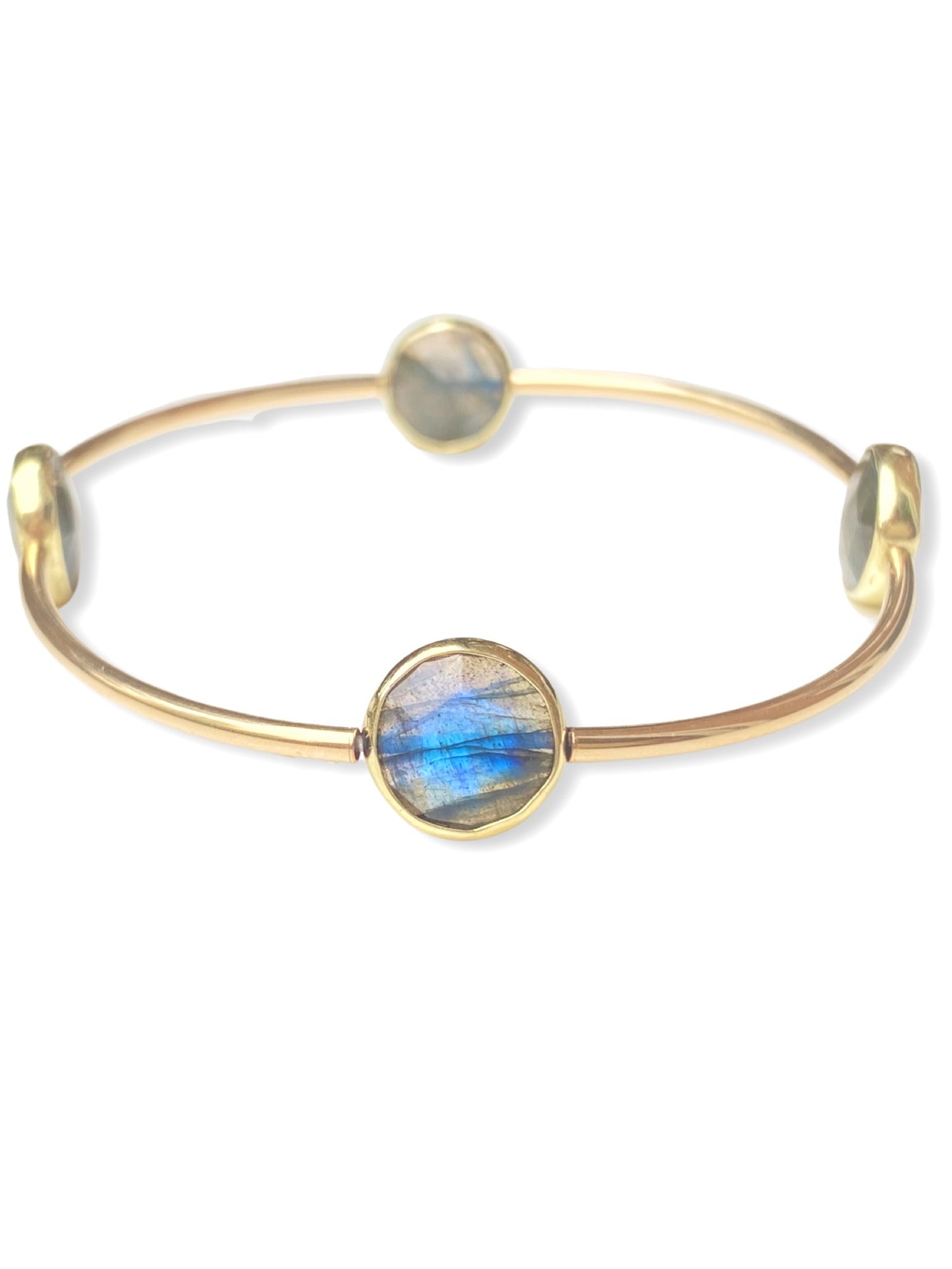 Gold Stone Tube Bangle- Labradorite