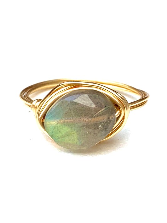 Wire Wrap Ring- Labradorite