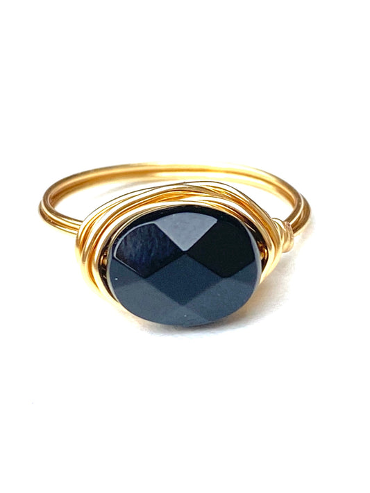 Wire Wrap Ring- Onyx