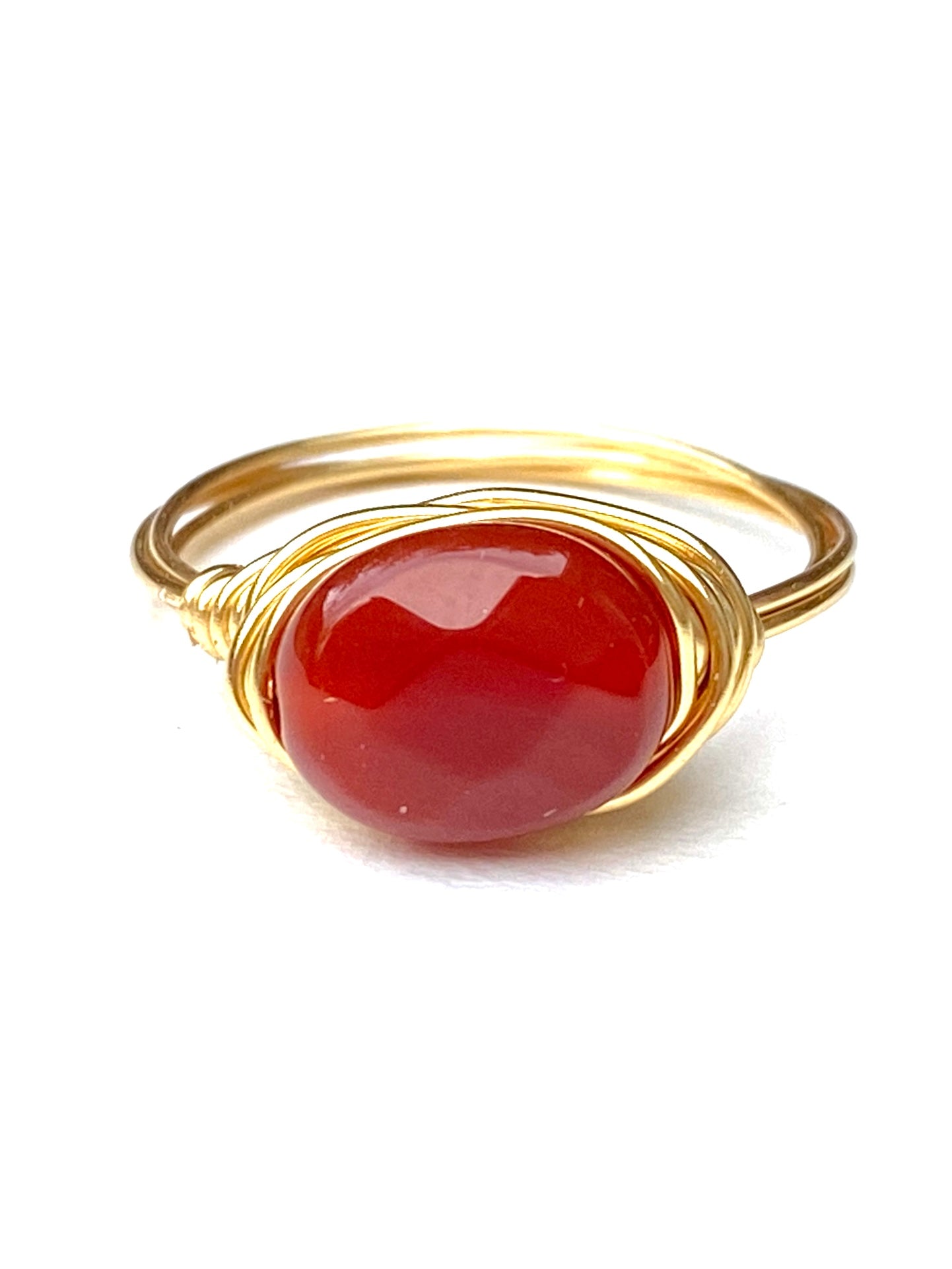 Wire Wrap Ring- Carnelian
