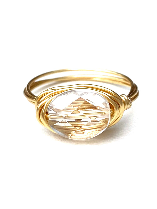 Wire Wrap Ring- Quartz
