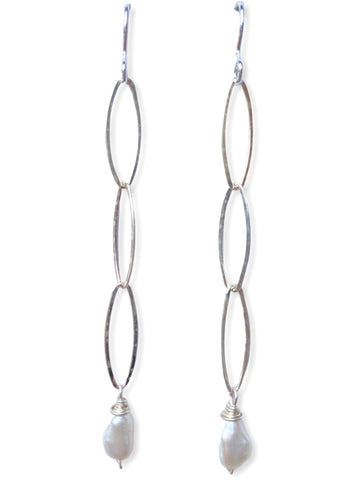 Pearl Earrings- Silver
