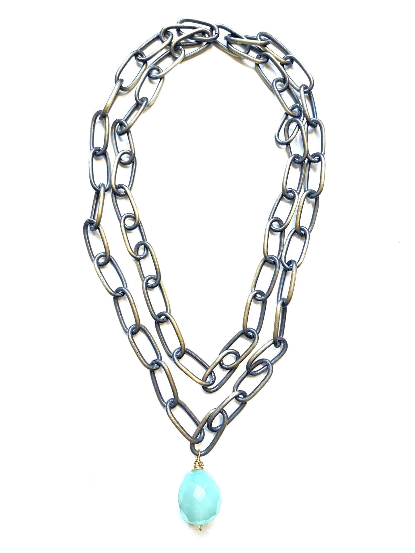Rocked Necklace- Chalcedony