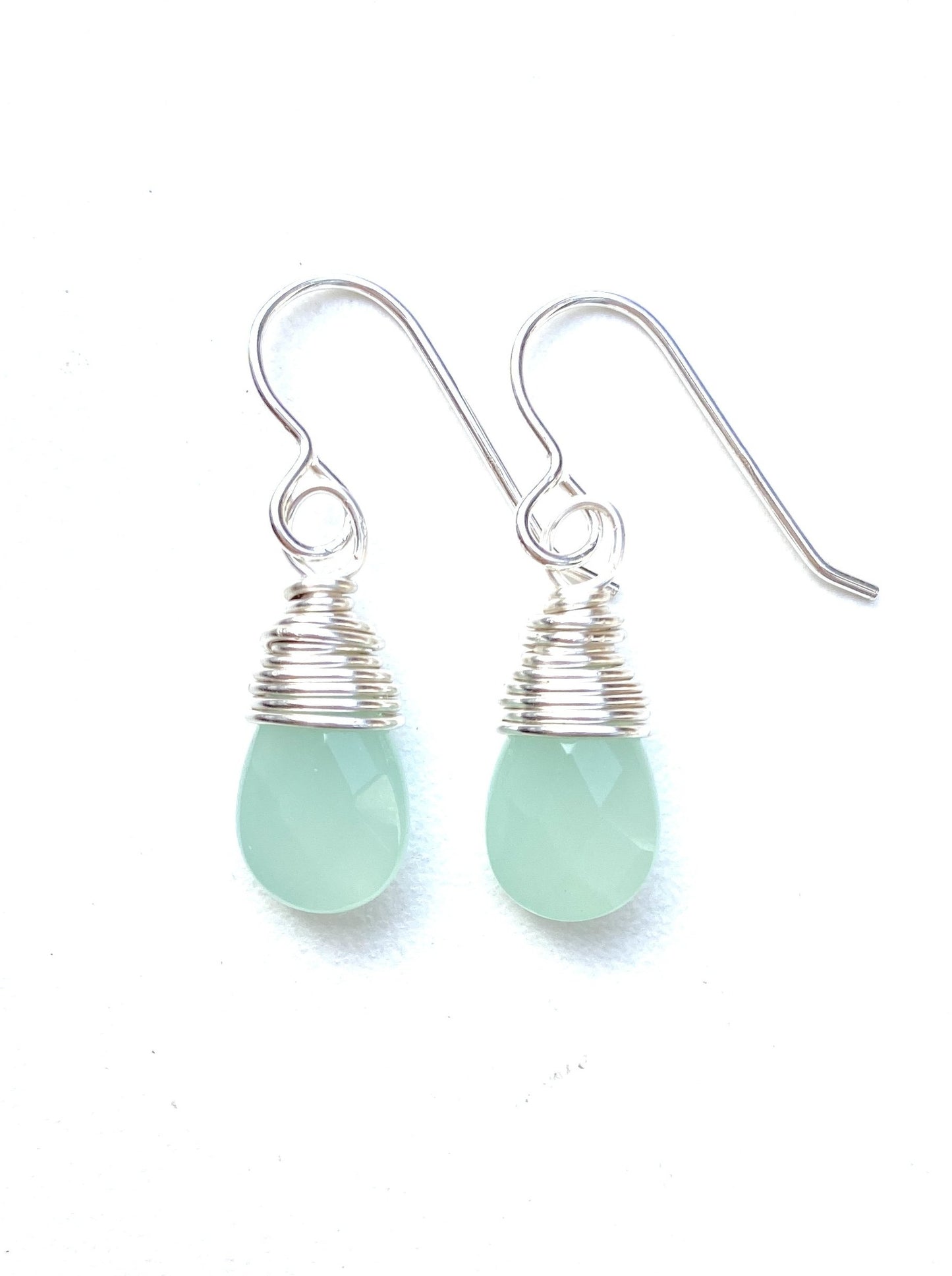 Drop Earring- Silver- Chalcedony