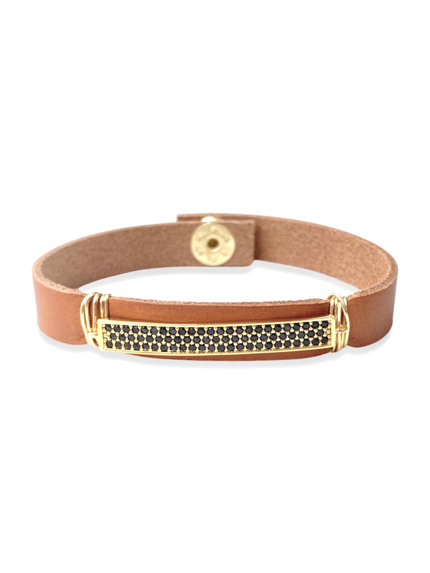 Leather Pave Stacker- Black Bar