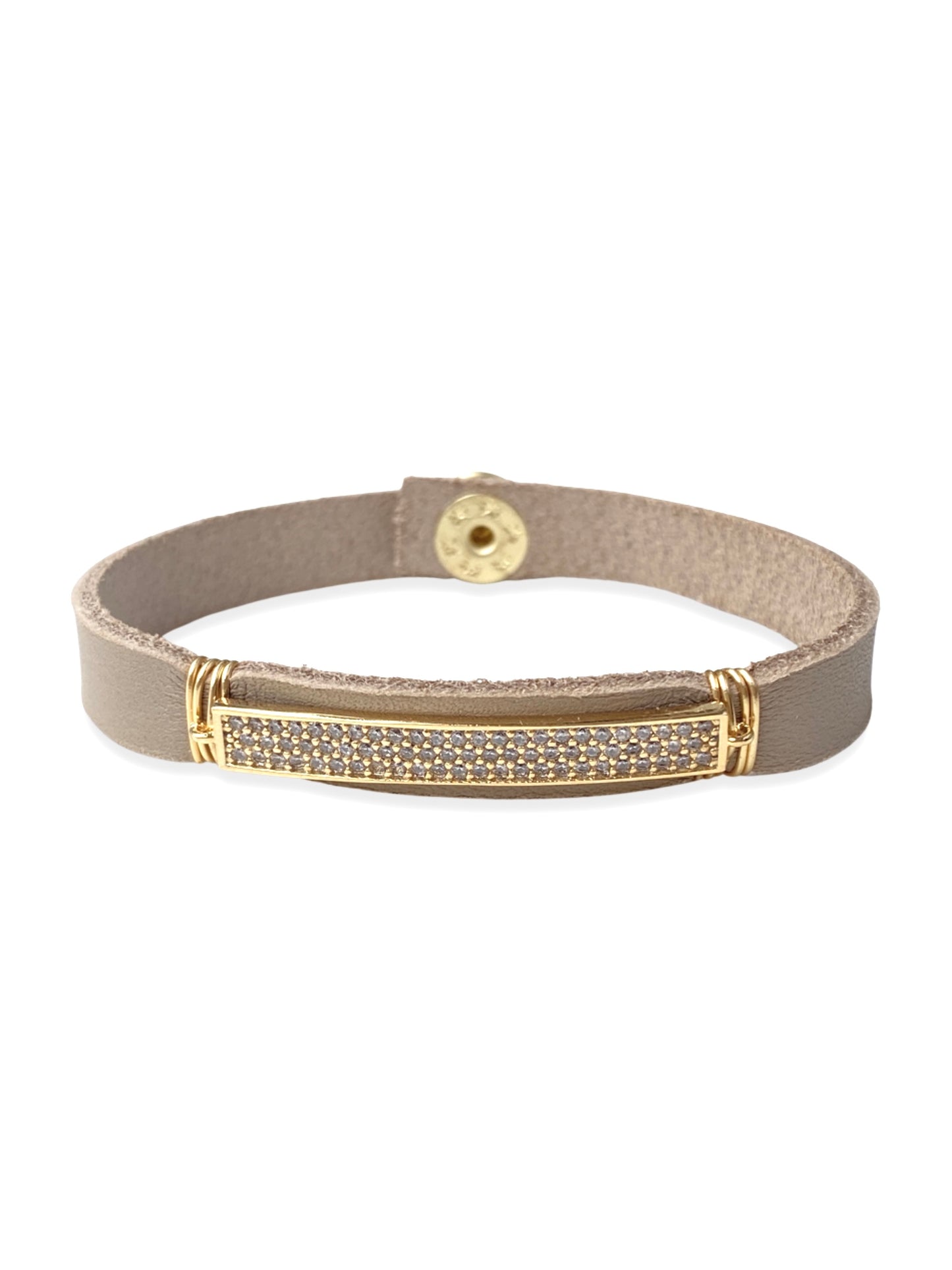 Leather Pave Stacker- Clear Bar