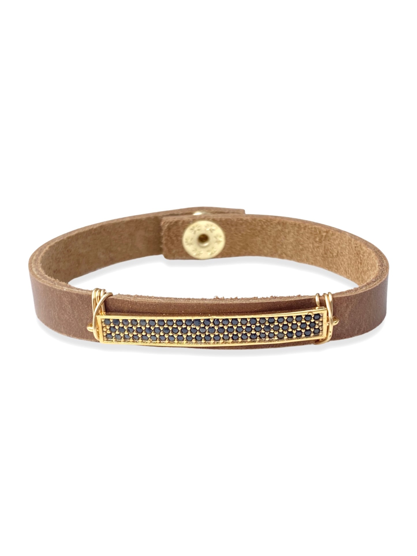 Leather Pave Stacker- Black Bar