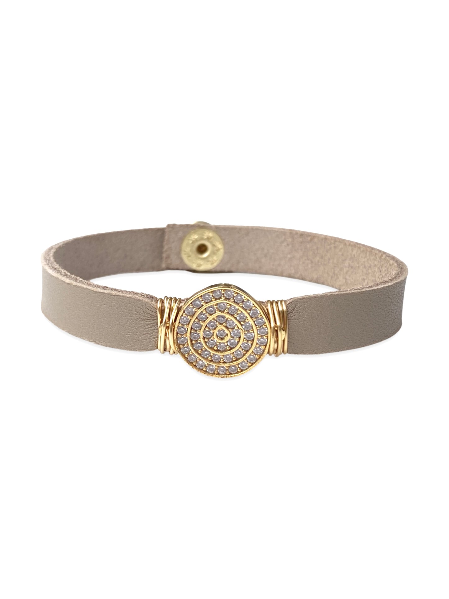 Leather Pave Stacker- Clear