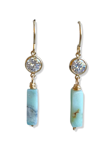 Crystal Drop Earrings- Amazonite