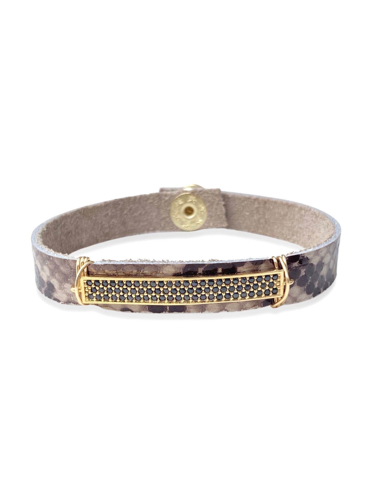 Leather Pave Stacker- Black Bar