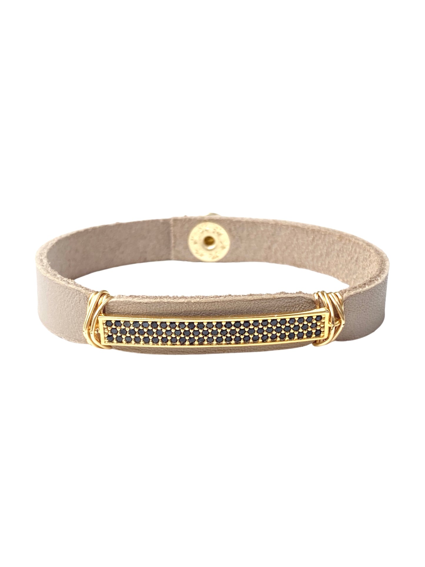 Leather Pave Stacker- Black Bar