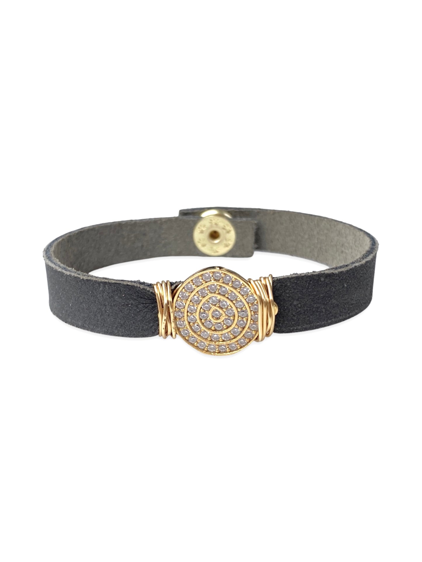 Leather Pave Stacker- Clear