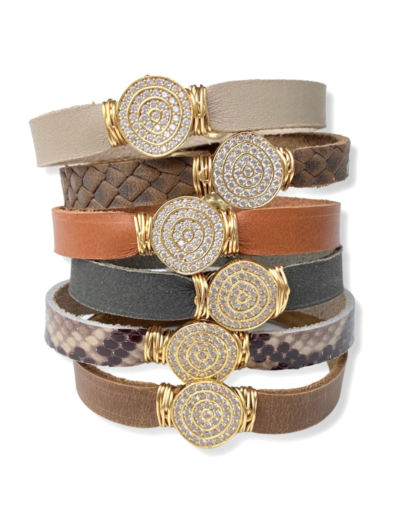 Leather Pave Stacker- Clear