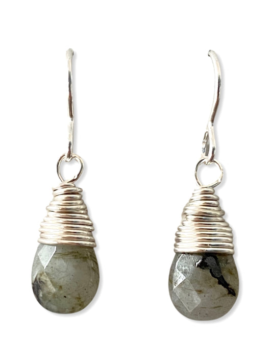 Drop Earring- Silver- Labradorite