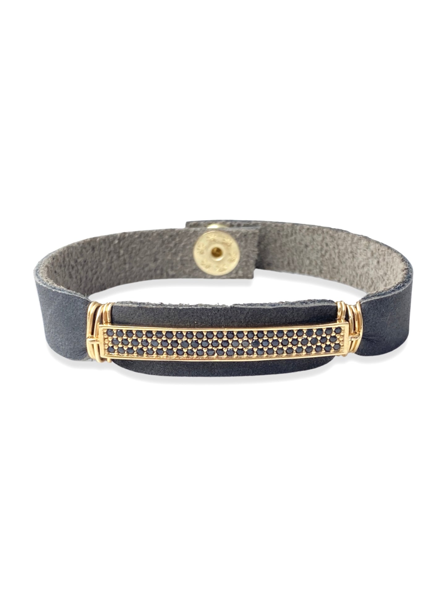 Leather Pave Stacker- Black Bar