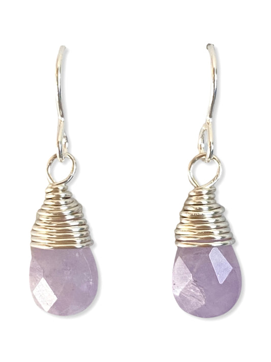 Drop Earring- Silver- Amethyst