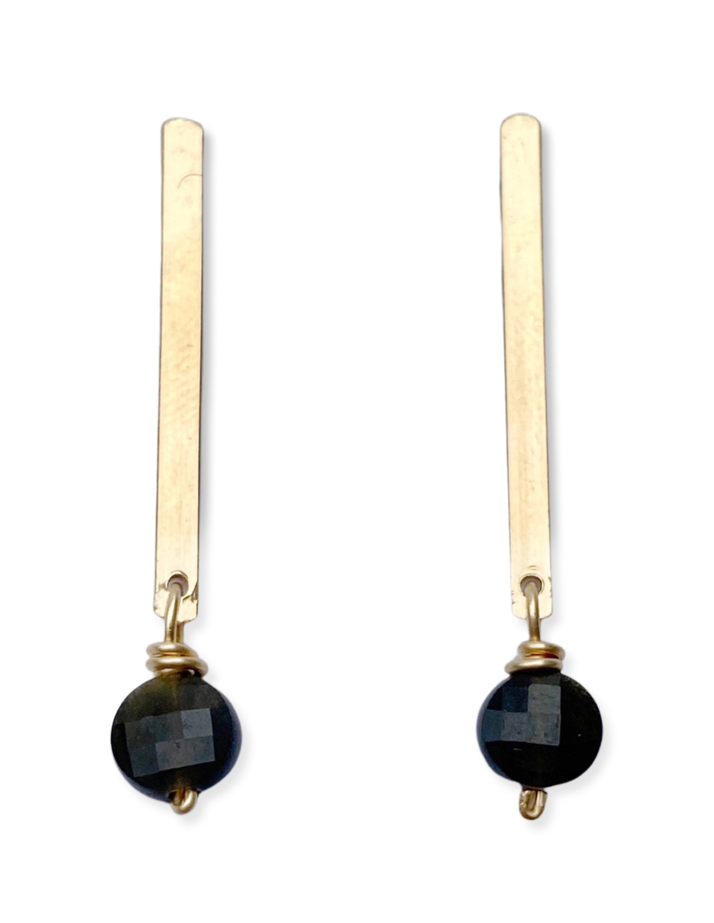 Stud- Gold Bar- Onyx