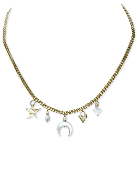Brass Charm Necklace