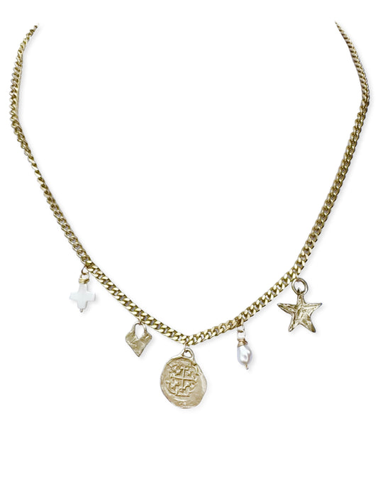 Brass Charm Necklace