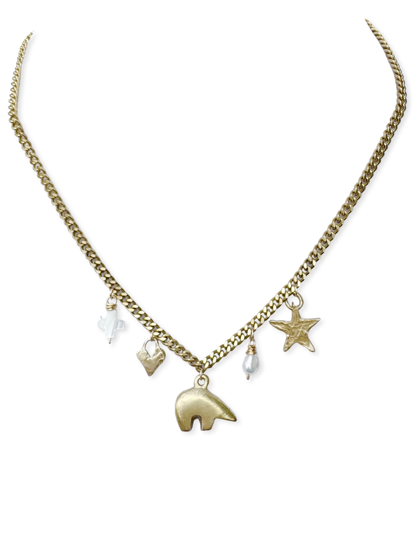 Brass Charm Necklace