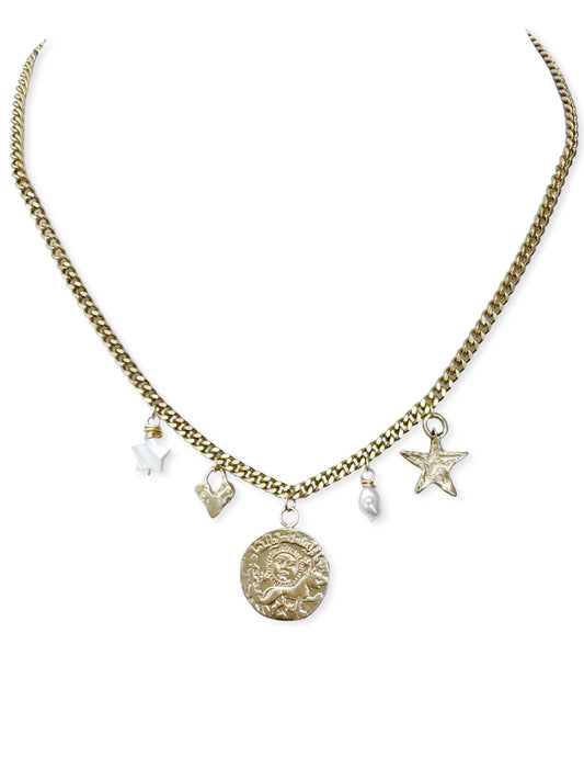 Brass Charm Necklace