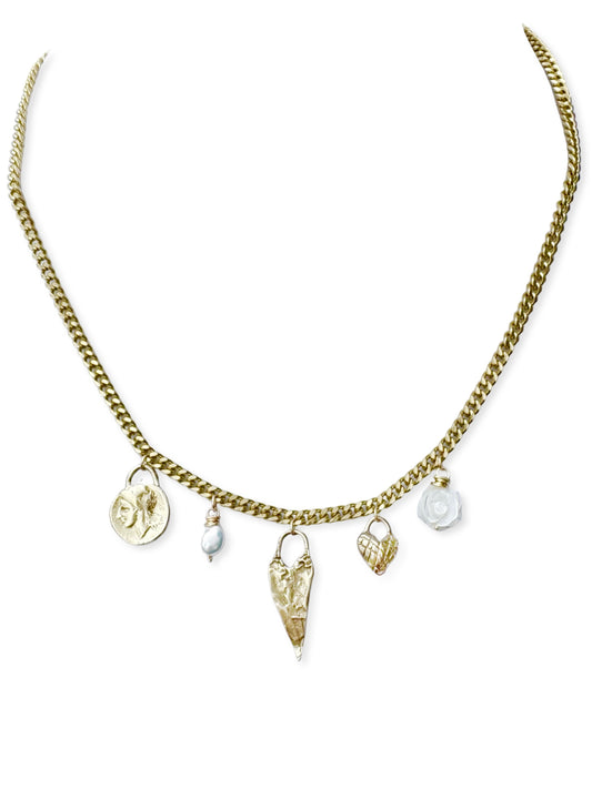 Brass Charm Necklace