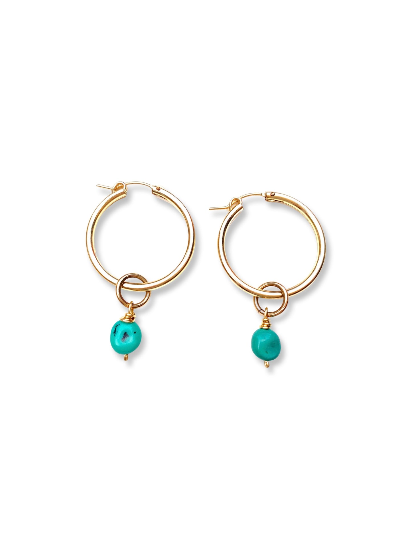 Medium Hoop Earrings- Turquoise