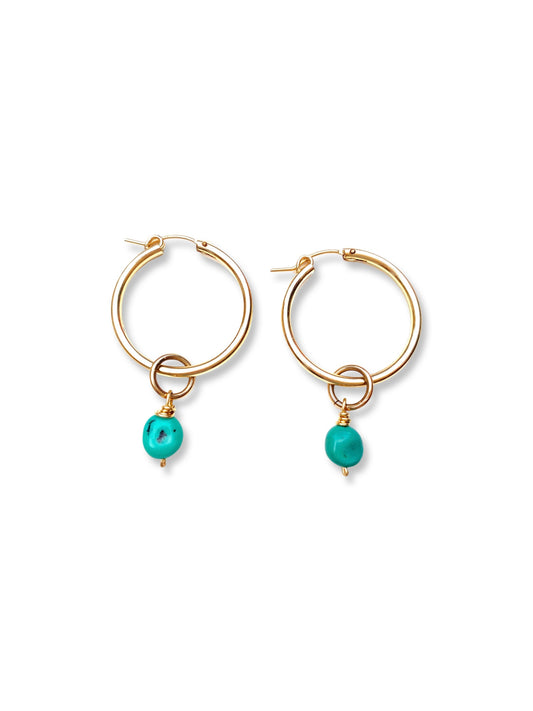 Medium Hoop Earrings- Turquoise