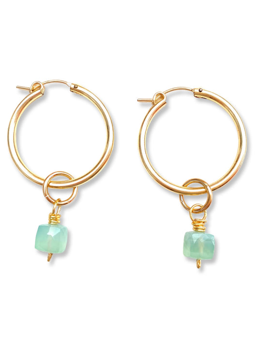 Large Hoop Earrings- Chalcedony