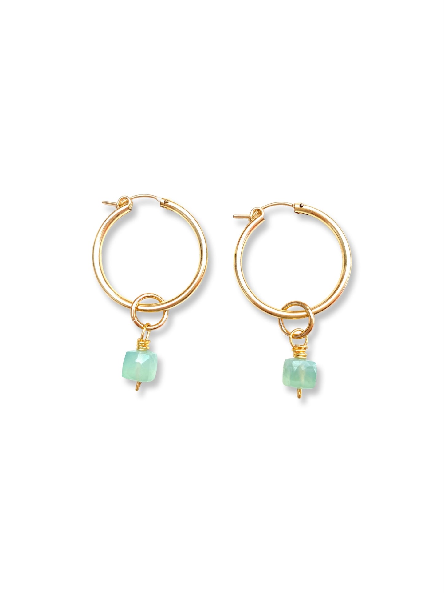 Medium Hoop Earrings- Chalcedony