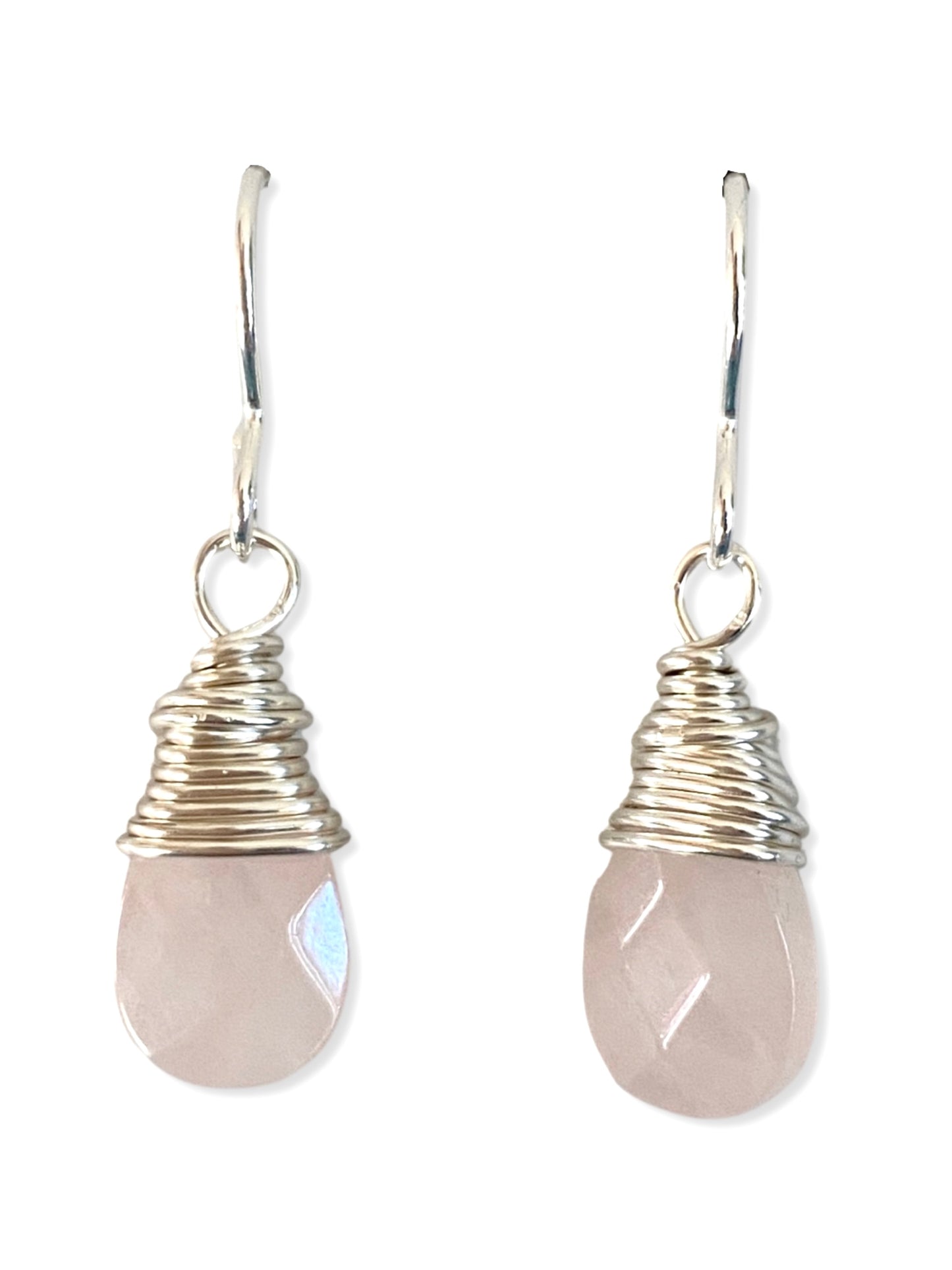 Drop Earring- Silver- Rose Quartz