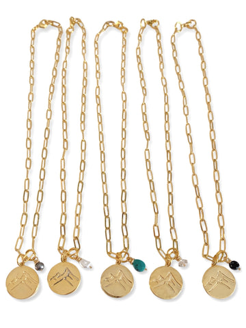 Chunky Brass Chain Necklace- Curb Chain w/ Pearl – Wild Feather & Stone