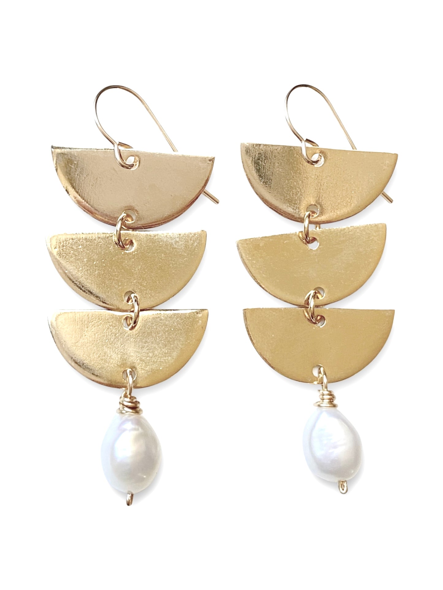 Fan Earrings- Pearl