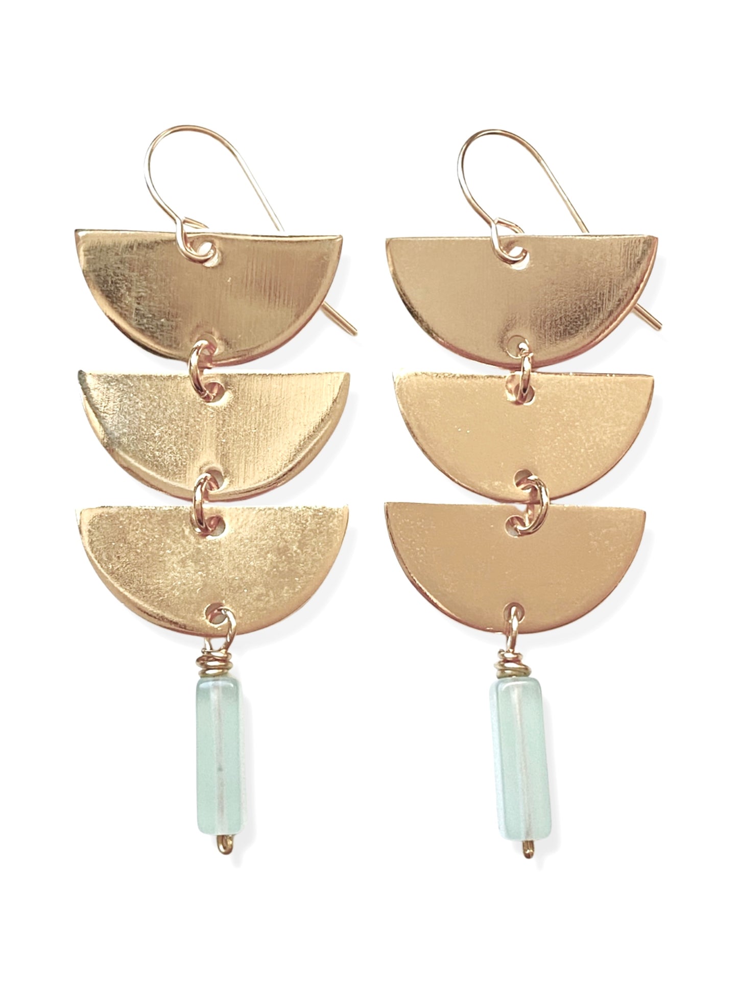 Fan Earrings- Chalcedony