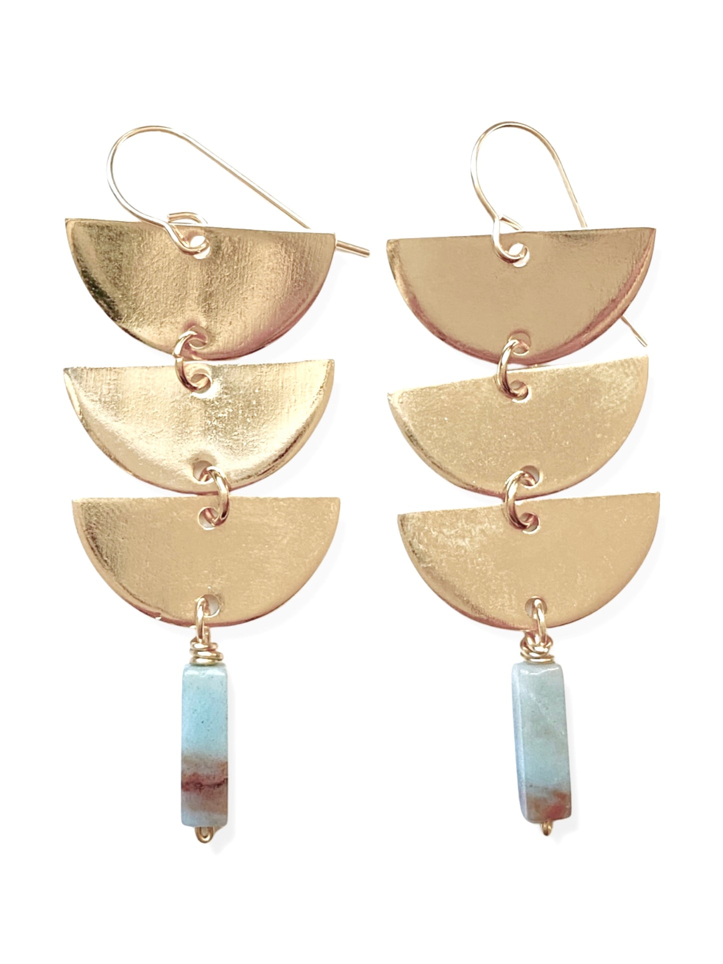 Fan Earrings- Amazonite