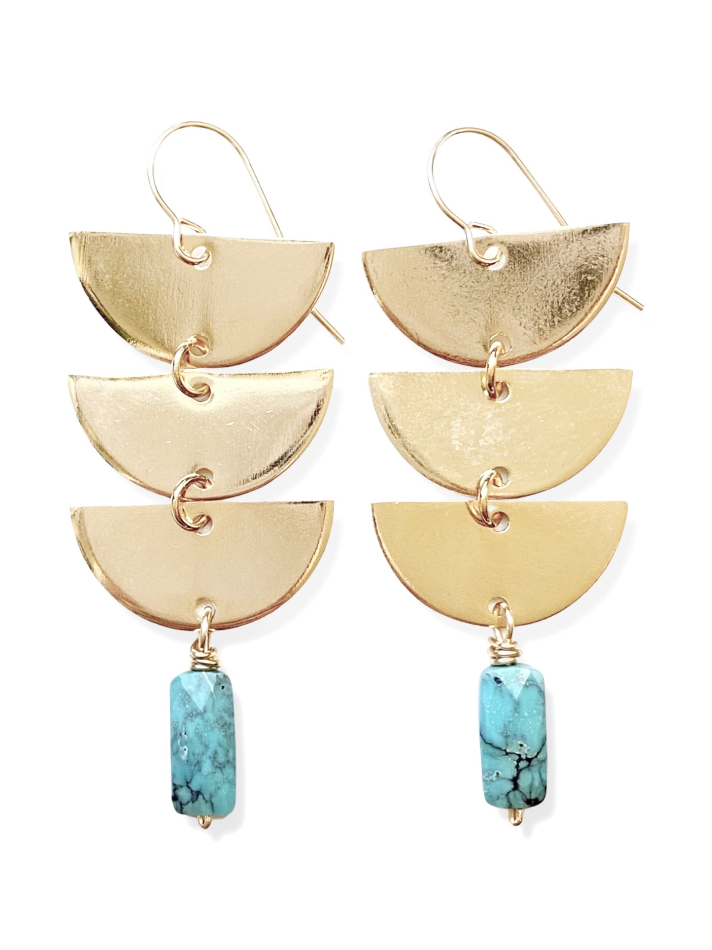 Fan Earrings- Turquoise