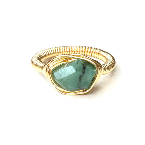 Ring-Green Agate