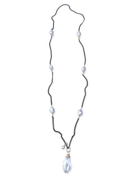 Mixed Pearl Necklace- Cubic Zirconia