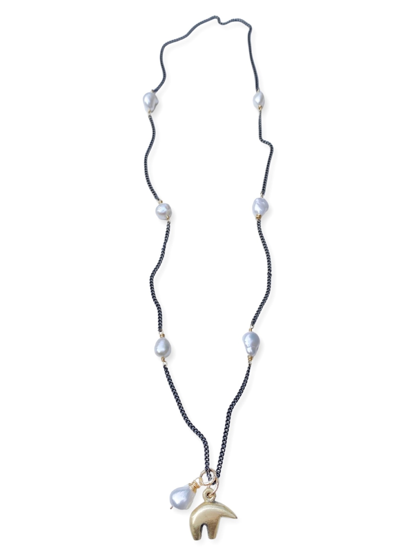 Mixed Pearl Necklace- Bear