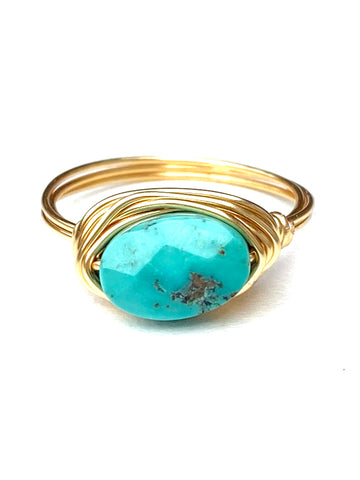 Wire Wrap Ring- Turquoise