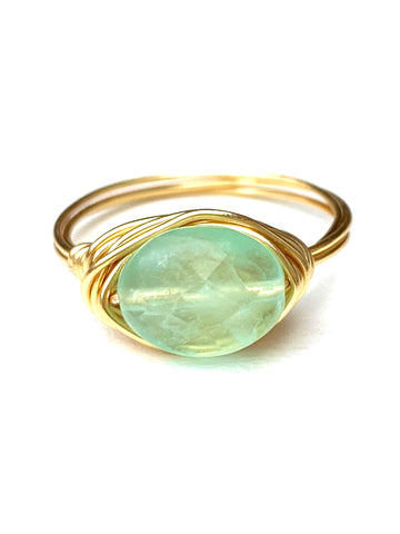 Wire Wrap Ring- Chalcedony