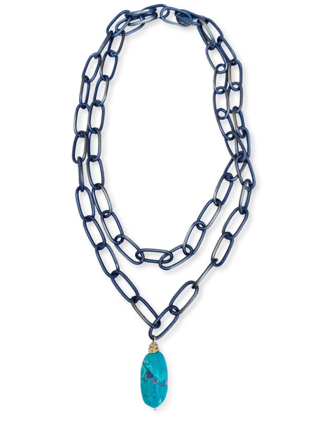 Rocked Necklace- Turquoise