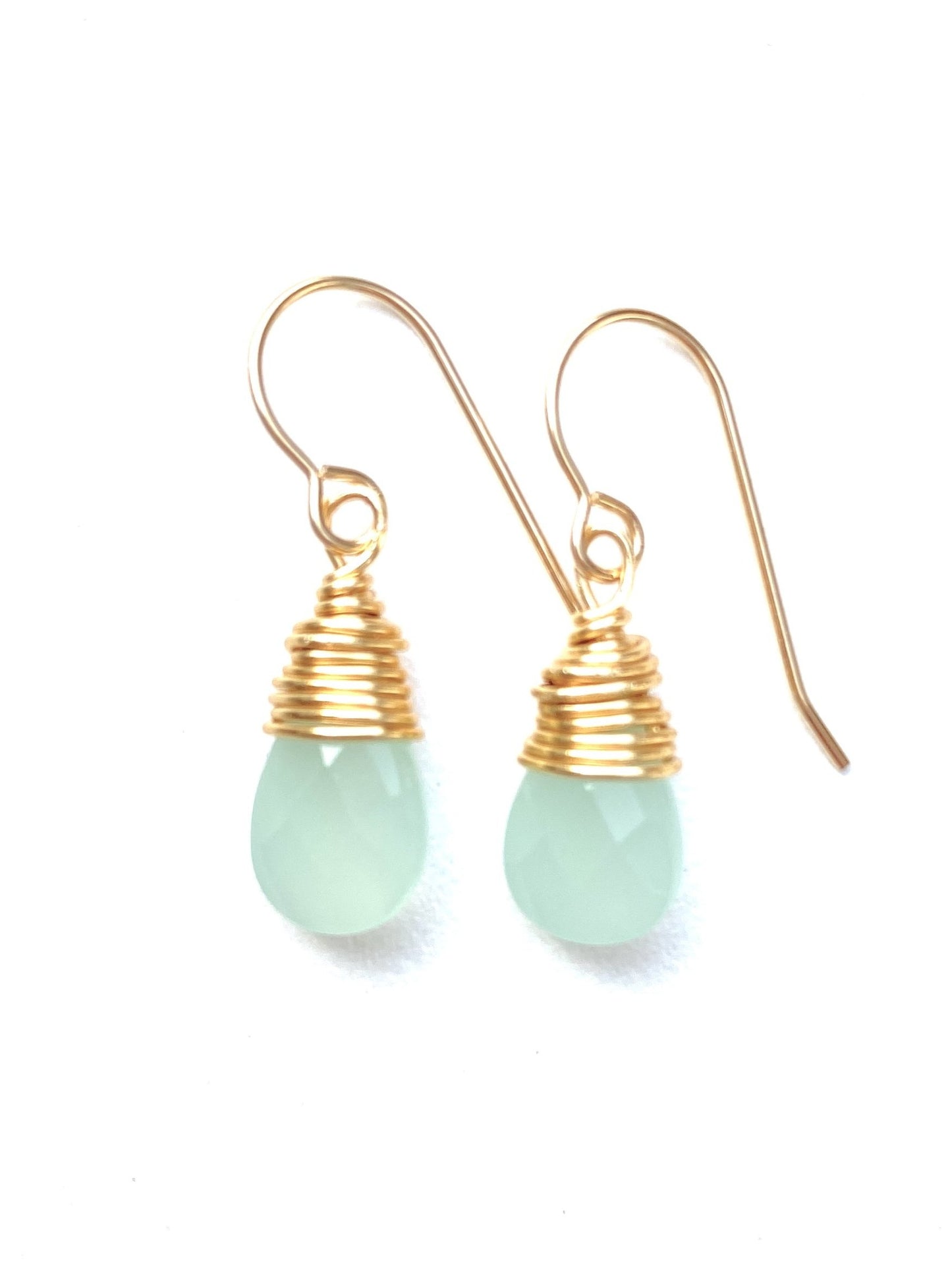 Drop Earring- Gold- Chalcedony