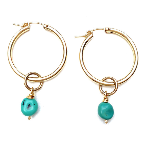 Large Hoop Earrings- Turquoise