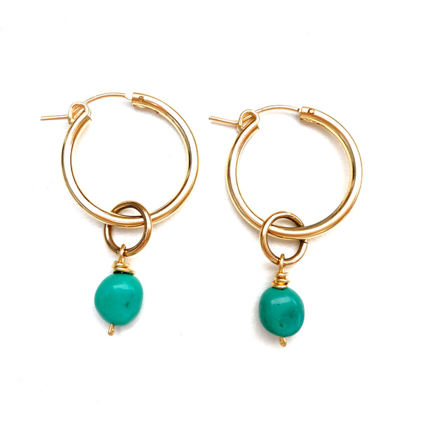 Medium Hoop Earrings- Turquoise
