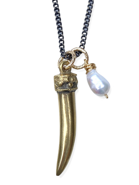 Mixed Pearl Necklace- Horn