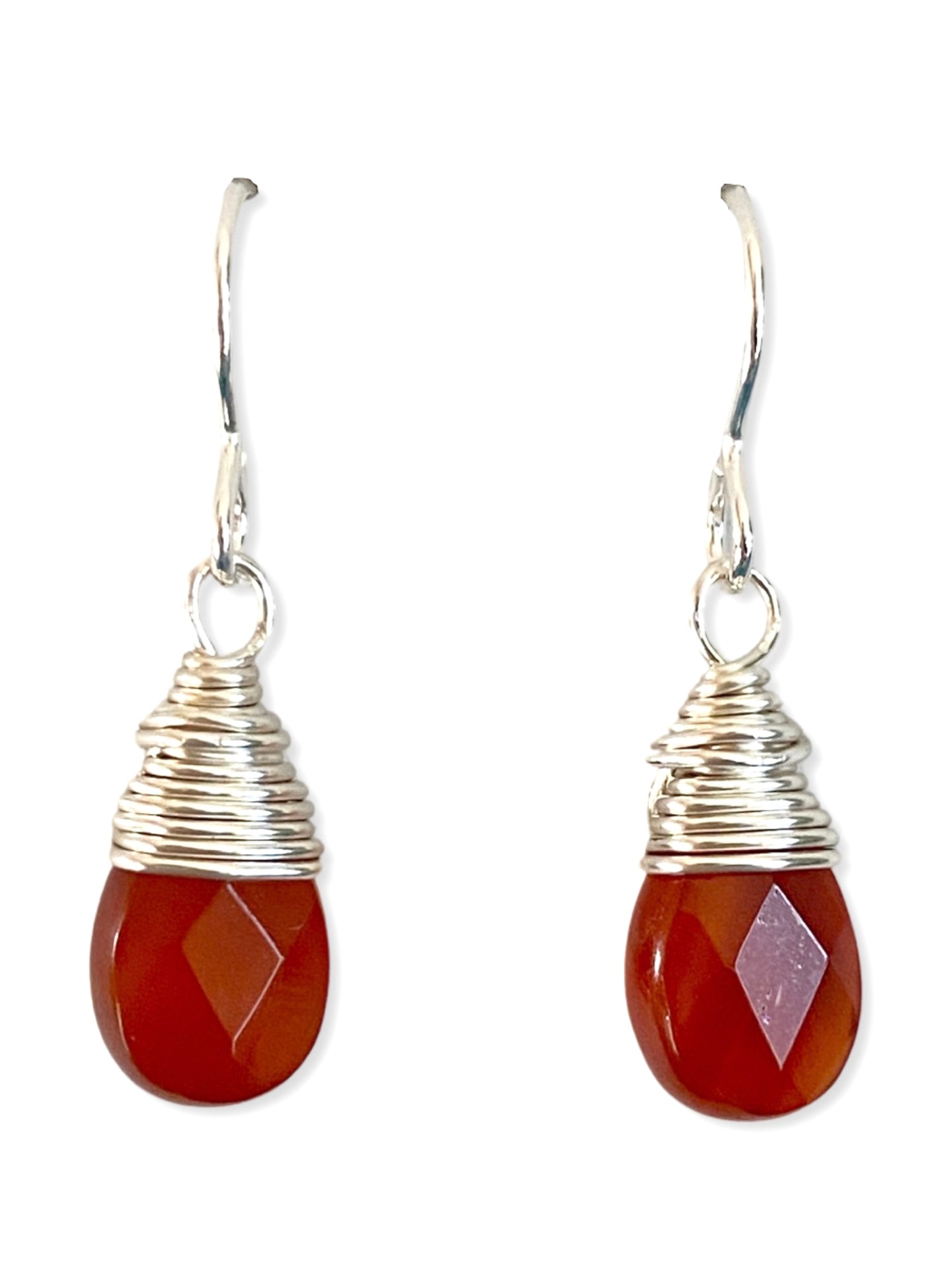 Drop Earring- Silver- Red Aventurine