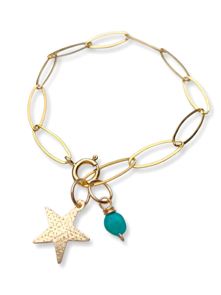 Charm Bracelet- Turquoise & Star
