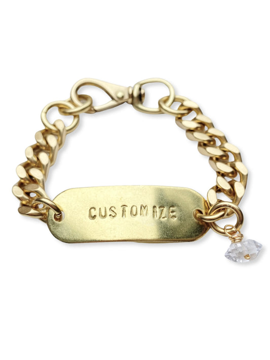 ID Bracelet- Chunky Brass